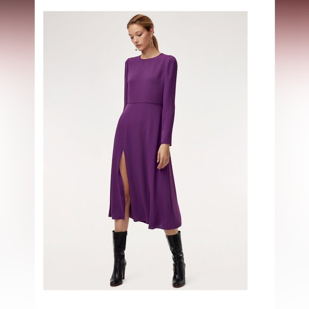 Babaton Rich Purple Long Sleeve Dress